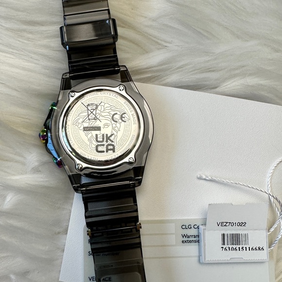 Versace Icon Active Quartz Watch, Polycarbonate, Black, 44 mm, VEZ701022 NWT - Picture 10 of 14